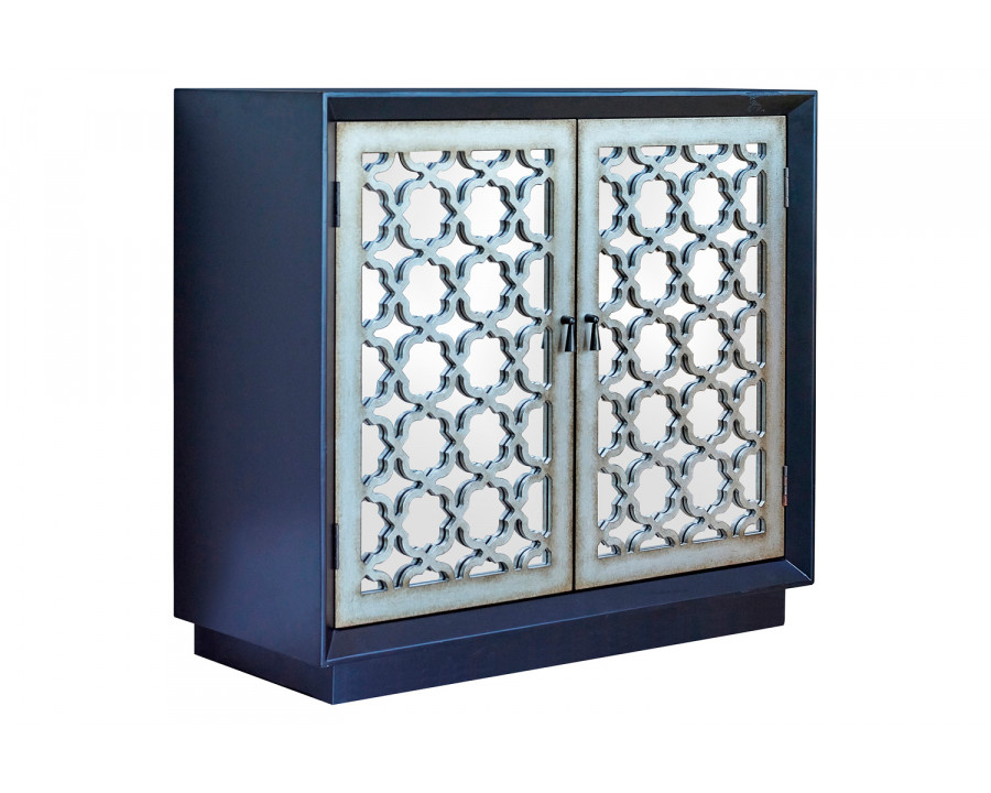 Coaster - 2-Door Accent Cabinet With Lattice Pattern in Black