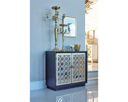 Coaster - 2-Door Accent Cabinet With Lattice Pattern in Black