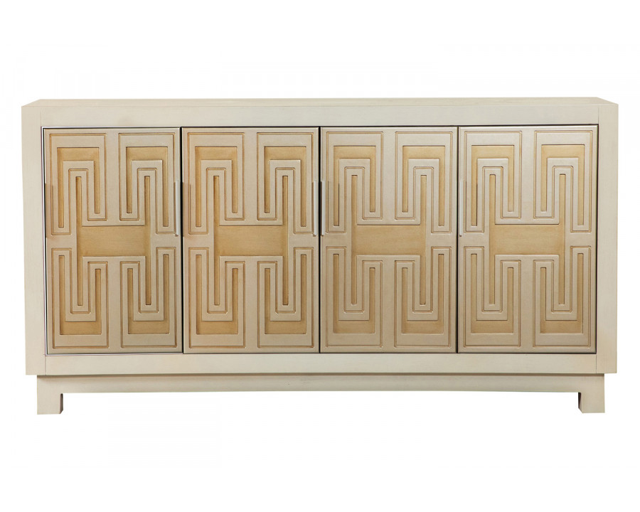 Coaster - Rectangular 4-Door Accent Cabinet in White/Gold