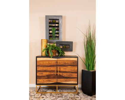 Coaster - 2-Door Accent Cabinet in Black Walnut/Gold