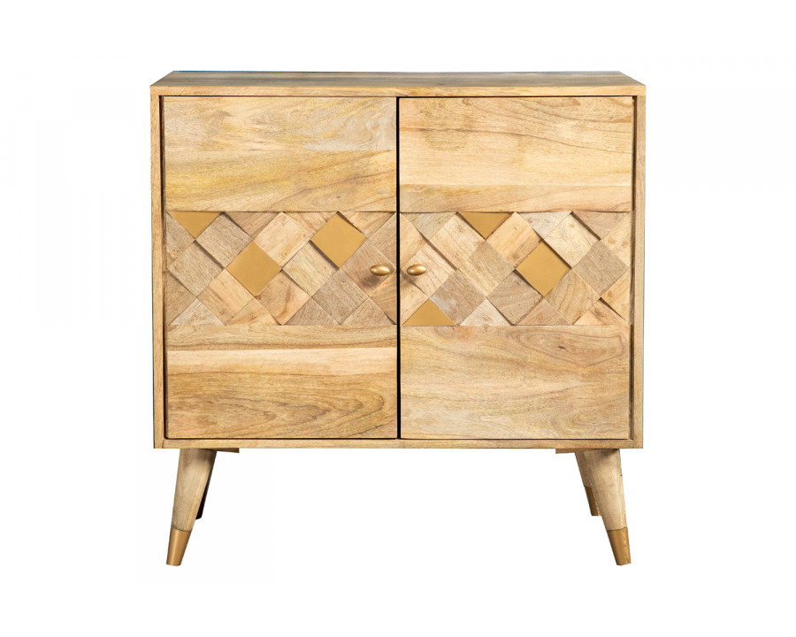 Coaster - Checkered Pattern 2-Door Accent Cabinet in Natural