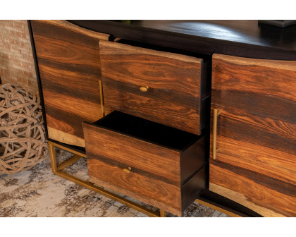 Coaster - 2-Drawer Accent Cabinet in Black Walnut/Gold