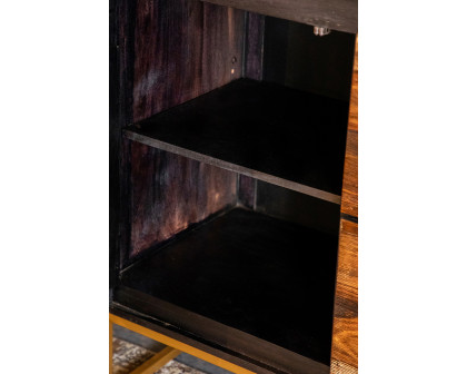 Coaster - 2-Drawer Accent Cabinet in Black Walnut/Gold