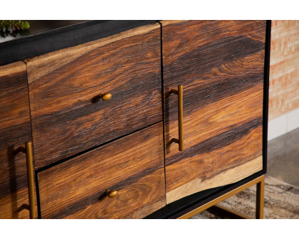 Coaster - 2-Drawer Accent Cabinet in Black Walnut/Gold