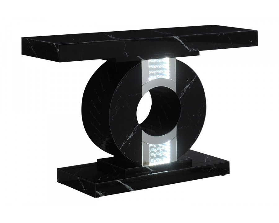 Coaster - Geometric Console Table With Led Lighting in Black