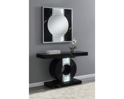 Coaster - Geometric Console Table With Led Lighting in Black