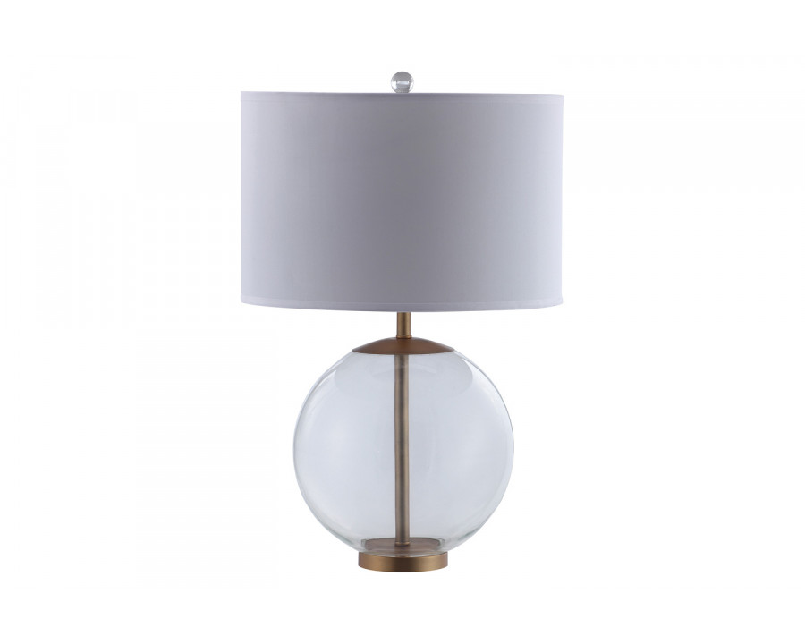 Coaster - Drum Shade Table Lamp With Glass Base in White