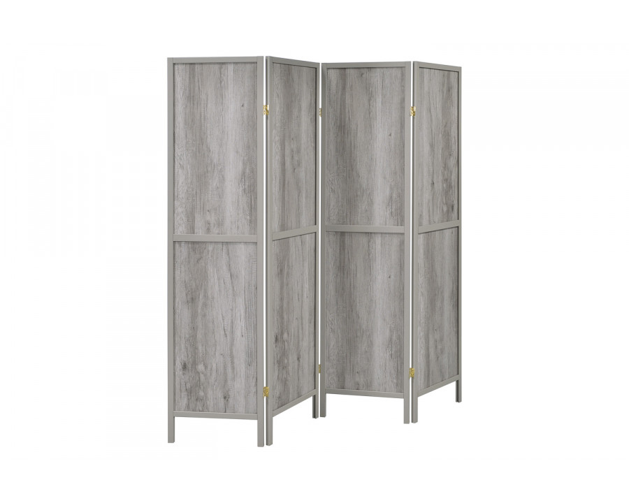 Coaster 4-Panel Folding Screen - Gray Driftwood