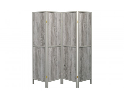 Coaster 4-Panel Folding Screen - Gray Driftwood