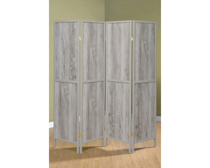 Coaster 4-Panel Folding Screen - Gray Driftwood