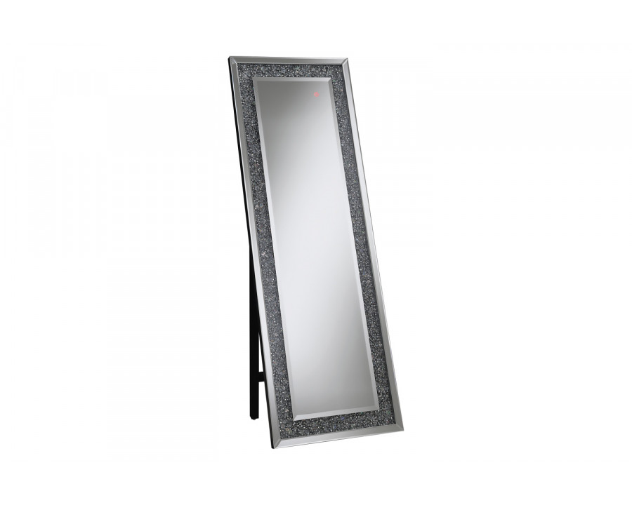 Coaster - Rectangular Standing Mirror With Led Lighting in Silver