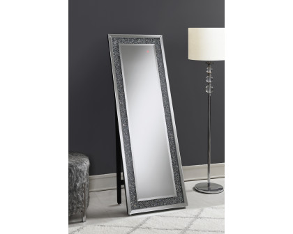 Coaster - Rectangular Standing Mirror With Led Lighting in Silver