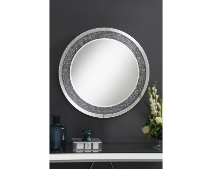 Coaster - Round Wall Mirror With Led Lighting in Silver