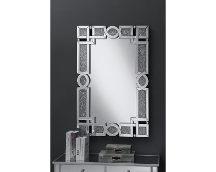 Coaster - Interlocking Wall Mirror With Iridescent Panels And Beads in Silver