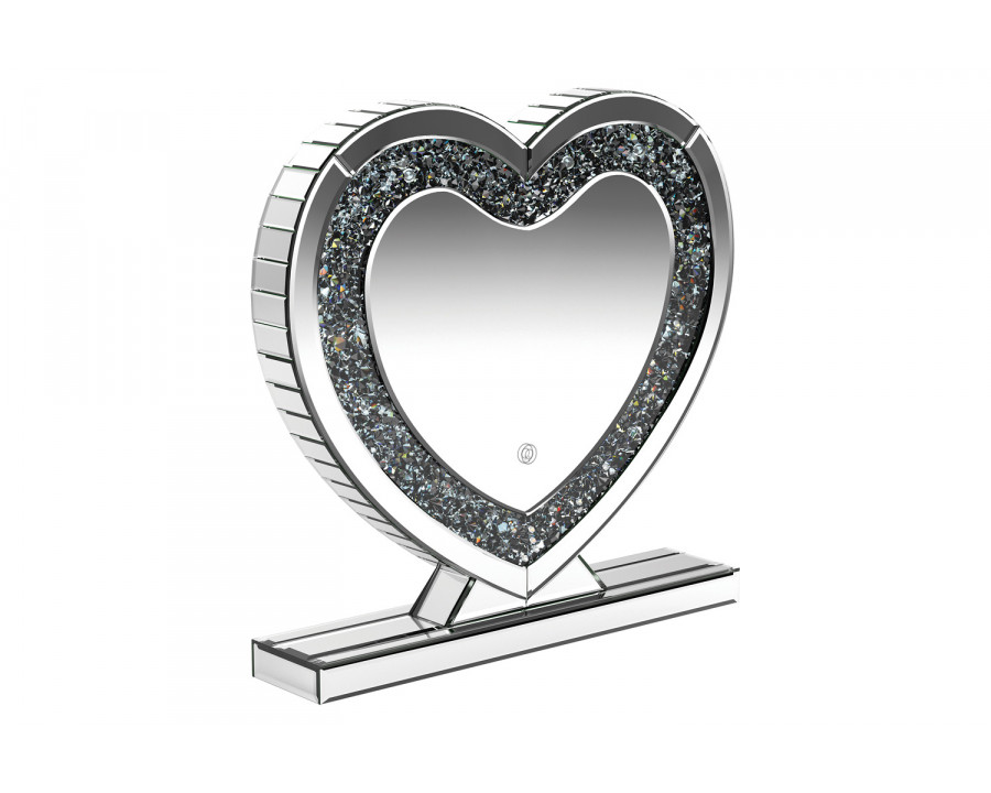 Coaster - Heart Shape Table Mirror in Silver