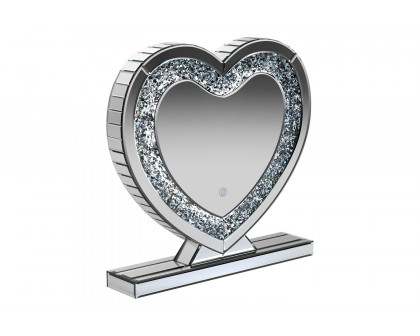 Coaster - Heart Shape Table Mirror in Silver