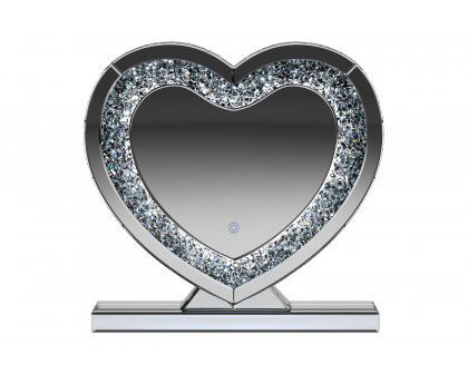 Coaster - Heart Shape Table Mirror in Silver