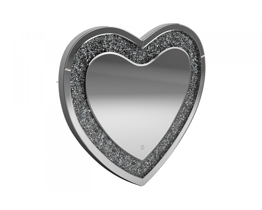 Coaster - Heart Shape Wall Mirror in Silver