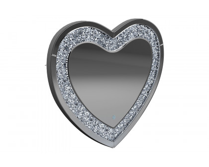 Coaster - Heart Shape Wall Mirror in Silver