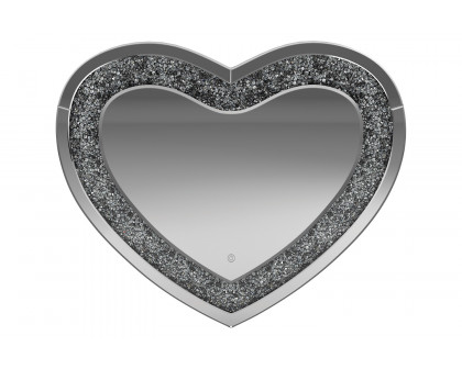 Coaster - Heart Shape Wall Mirror in Silver