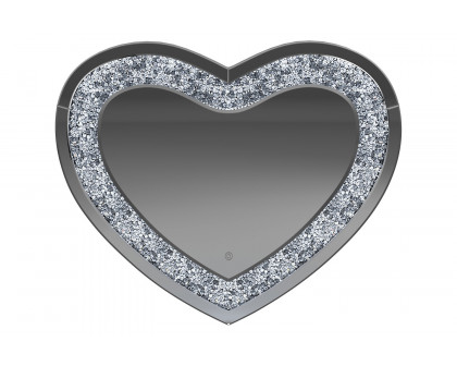 Coaster - Heart Shape Wall Mirror in Silver