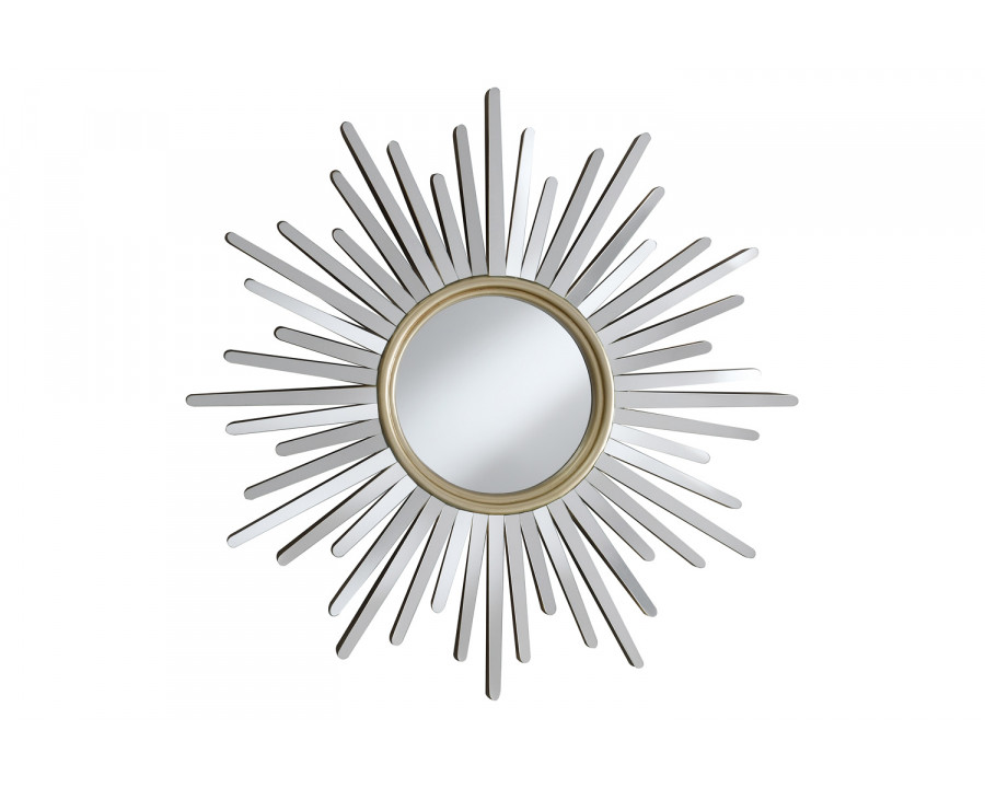 Coaster - Sunburst Wall Mirror in Champagne/Silver