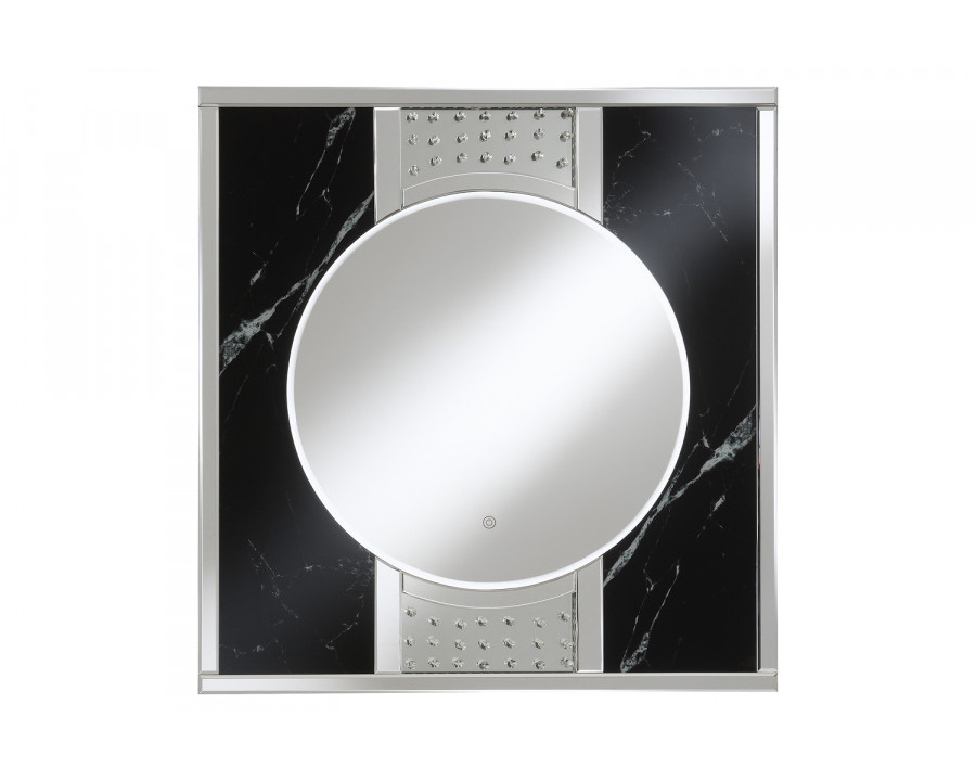 Coaster - Square Led Wall Mirror in Silver/Black