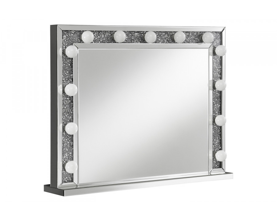 Coaster - Rectangular Table Mirror With Lighting in Silver