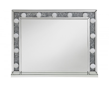 Coaster - Rectangular Table Mirror With Lighting in Silver