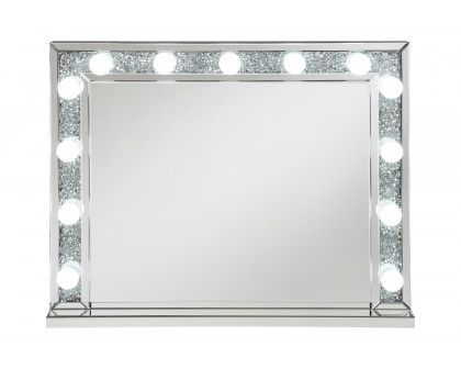 Coaster - Rectangular Table Mirror With Lighting in Silver