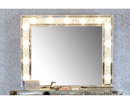 Coaster - Rectangular Table Mirror With Lighting in Silver