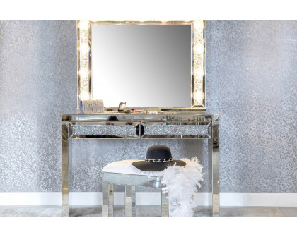 Coaster - Rectangular Table Mirror With Lighting in Silver