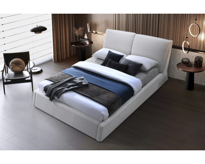 Contempo™ Bella Upholstered King Size Bed - Ivory, Fabric