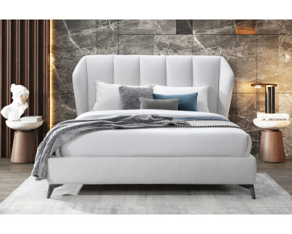 Contempo™ Donna Upholstered King Size Bed - Ash, Fabric