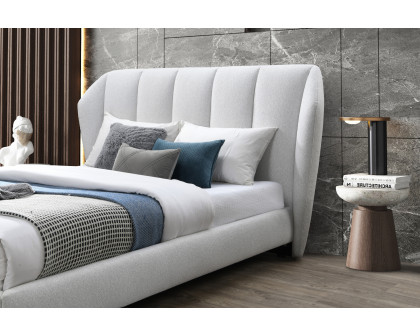 Contempo™ Donna Upholstered King Size Bed - Ash, Fabric