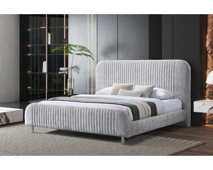 Contempo™ Eva Upholstered King Size Bed - Taupe, Fabric