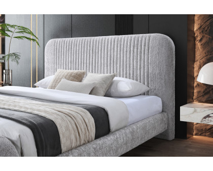 Contempo™ Eva Upholstered King Size Bed - Taupe, Fabric