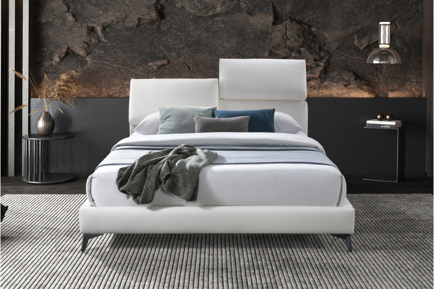 Contempo™ Luna Upholstered King Size Bed - Frost, Polyurethane