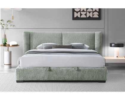 Contempo™ Martina Upholstered King Size Storage Bed - Ivory, Fabric