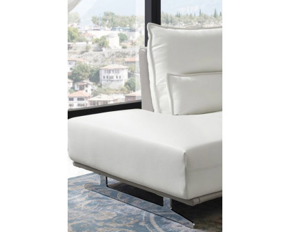 Creative Adeline Modern Right Facing Sectional - Snow White/Light Gray, Leather