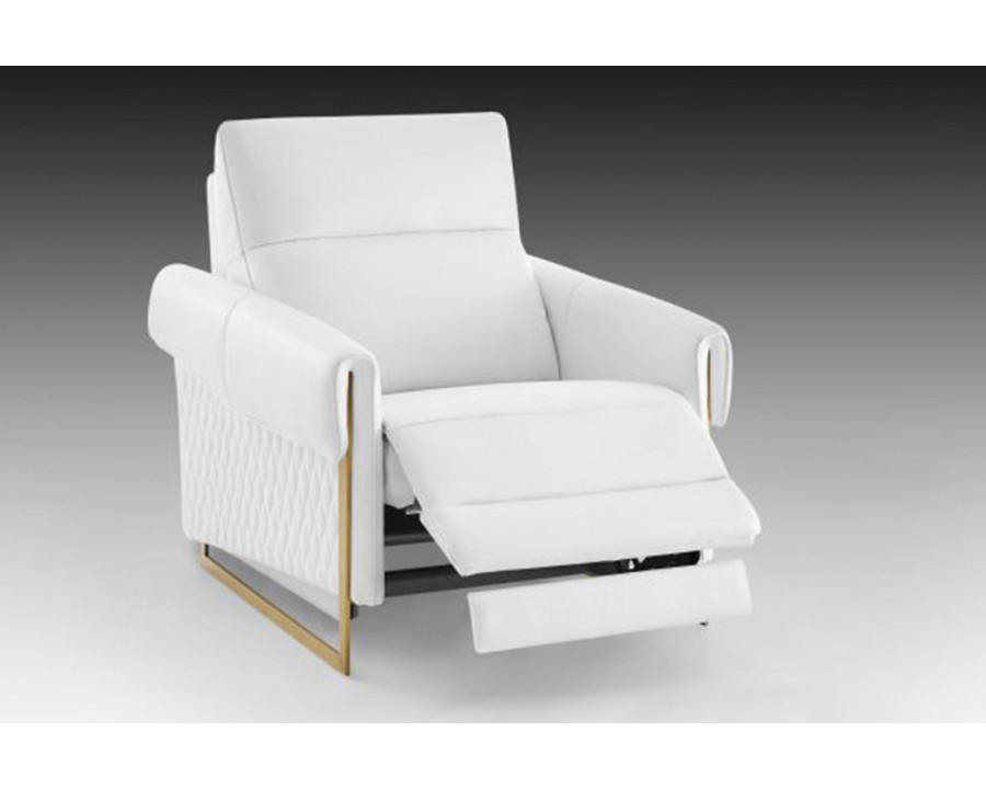 Creative Alice Recliner Armchair - White, Leather