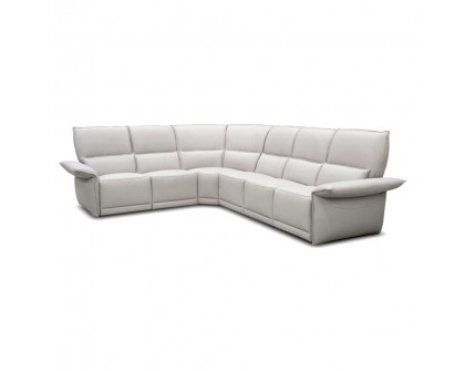 Creative Alita 6 Piece Modular Sectional with Recliners - Gray, Top Grain Leather