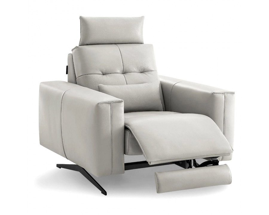 Creative Amalfi Recliner Armchair - Light Gray, Leather