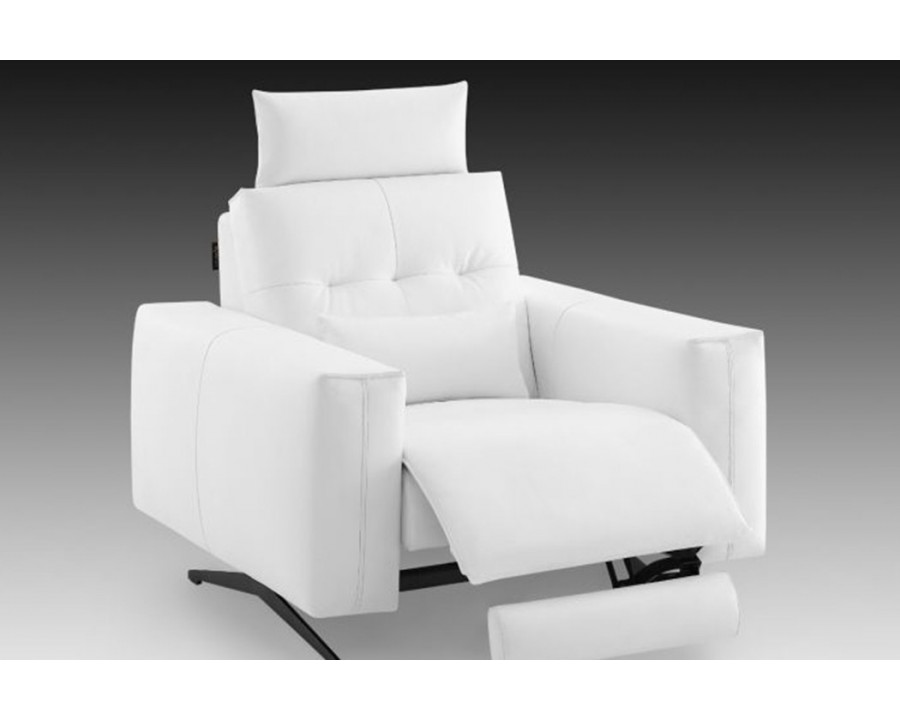 Creative Amalfi Recliner Armchair - White, Leather