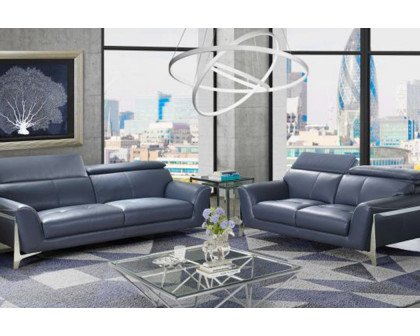 Creative™ Belinda Modern Sofa - Navy/Chrome