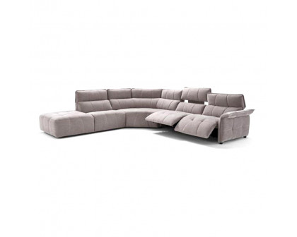 Creative Borg Right Arm Facing Sectional with Recliners - Light Gray, Fabric