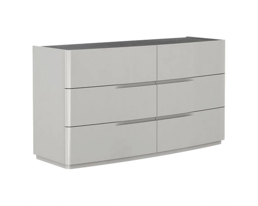 Creative - Celia 6 Drawer Dresser in Lacquered Gray/Walnut