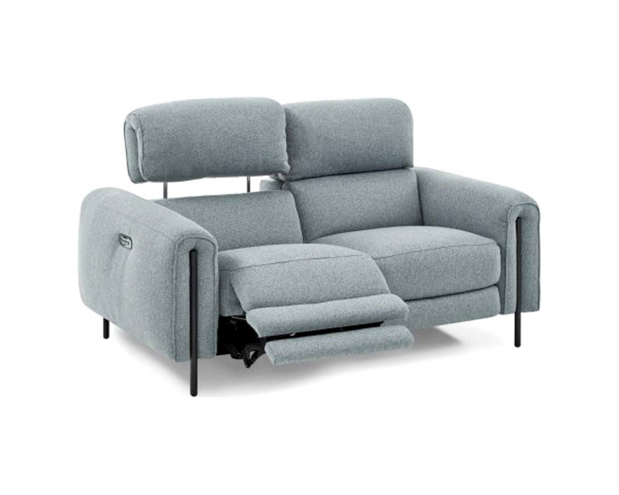 Creative Charm Loveseat with Two Recliners - Gray Lagoon, Fabric