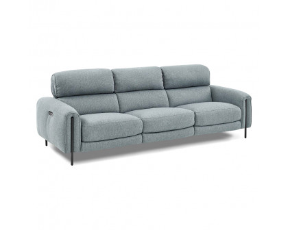 Creative Charm Sofa with Two Recliners - Gray Lagoon, Fabric