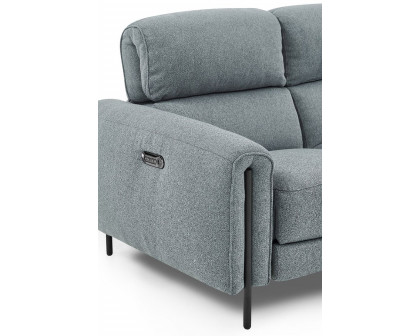 Creative Charm Sofa with Two Recliners - Gray Lagoon, Fabric